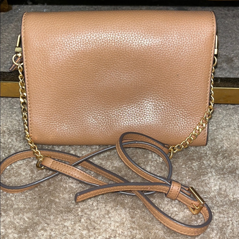 Tory Burch Britten Tan Leather Large Crossbody Bag - Picture 3 of 6